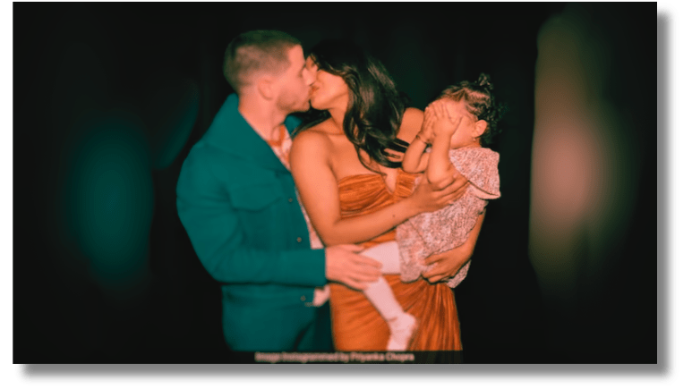 Priyanka Chopra And Nick Jonas Share A Kiss, Malti Marie Closes Her Eyes